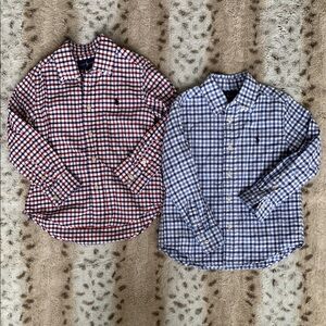 Ralph Lauren Red and Blue Button Down Shirts Classic Gingham